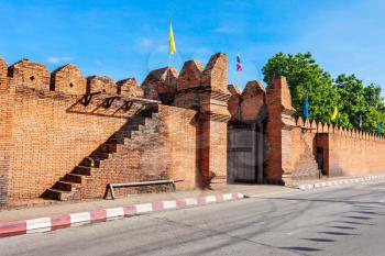 Tha Phae Gate of old city in Chiang Mai, Thailand