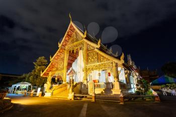 Wat Chedi Luang at the night, Chiang Mai, Thailand