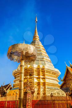 Wat Phra That Doi Suthep is a Theravada buddhist temple near Chiang Mai, Thailand