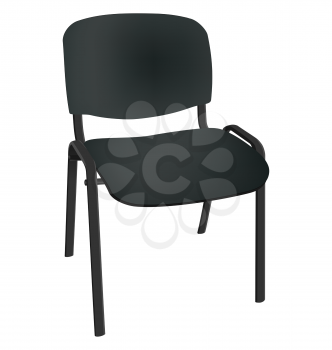 Black office single chair isolated on white background