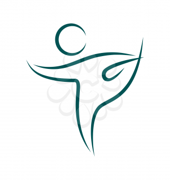 Emblem Yoga pose isolated on white background