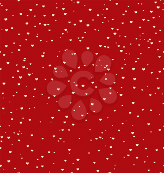 Seamless pattern with white hearts isolated on red background