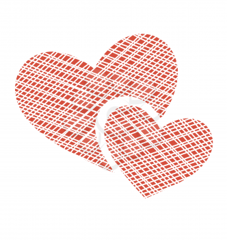 Two netting hearts on white background