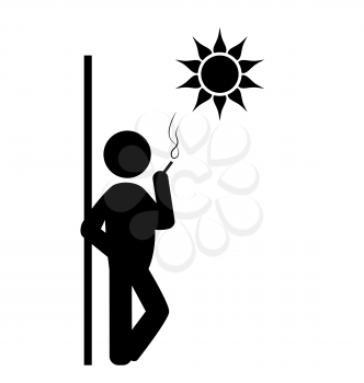 Flat spring rest smoking icon isolated on white background