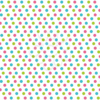 Seamless pattern with multicolored dots isolated on white background