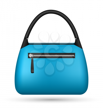 Blue woman bag isolated on white background