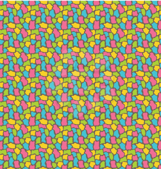 Bright fun abstract seamless pattern with uneven spots