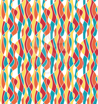 Seamless bright fun crazy vertical wave abstract pattern