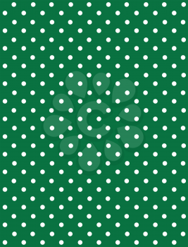 Seamless Dot Pattern. White Dots on Green Background
