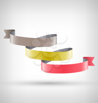 Infographic Element Curved Ribbon on Grayscale Background