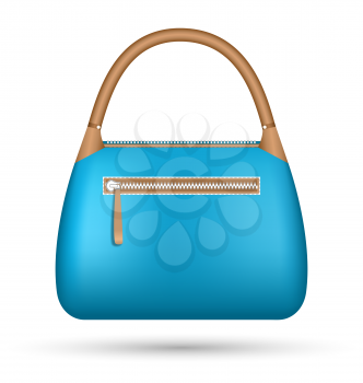 Blue woman bag isolated on white background