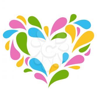Festive Colorful Heart Icon Isolated on White Background