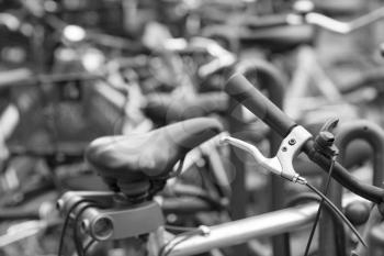 Detail of bicycle on a parking