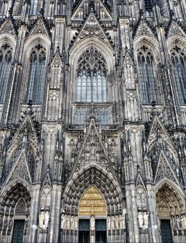 The cathedral of Cologne. Detail from facade