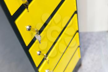 Yellow security cases with keys