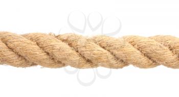 Close-up of rope isolated on white background