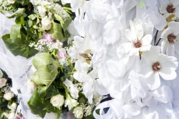 Close-up of bridal flowers. Texture or background