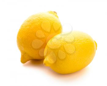 Yellow lemon. Isolated over white background. Fresh fruit.