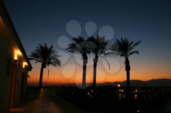 Sunset in Egypt resort hotel