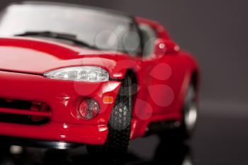 Close-up of a red toy sport car