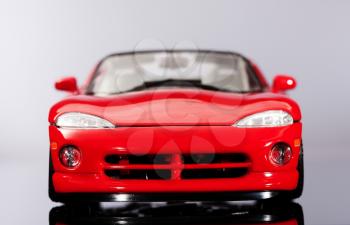 Close-up of a red toy sport car