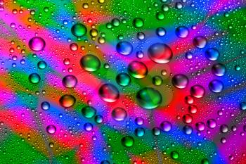 Colored water drops. Texture or background