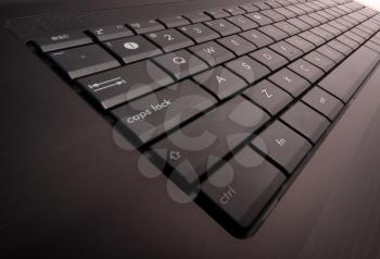 Close-up of modern laptop keyboard