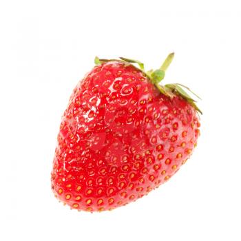 Close-up of fresh ripe strawberry. Isolated on white