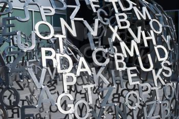 Lots of various metal letters connected to each other