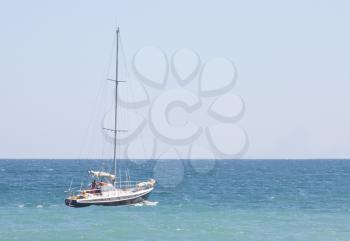 Luxury sailboat on the sea