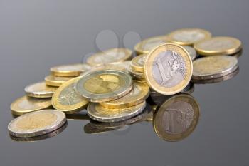 Few euro coins