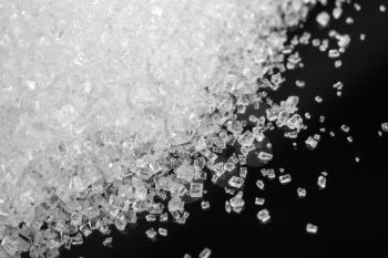 Macro view of sugar crystals pile