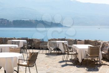 Terrace of the luxury coast hotel, Montenegro