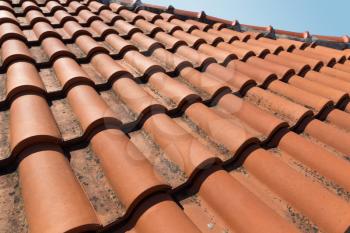 Closeup picture of roof tiles