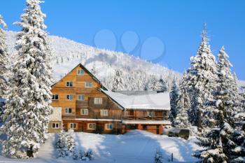 Ski chalet in mountain village