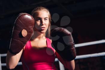 Portrait of young woman on the ring