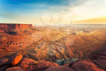 Landscape of Dead Horse Point State Park at sunset, Utah USA