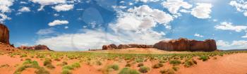 Scenic sandstones landscape at Monument Valley National Tribal Park, Navajo, Utah USA
