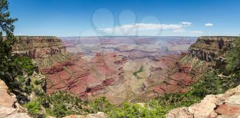Grand Canyon National Park landscape panoramic view from the top of stone mountain, Arizona USA