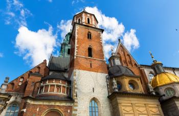 Wawel cathedral castle, Krakow, Poland. European town with ancient architecture buildings, famous place for travel and tourism
