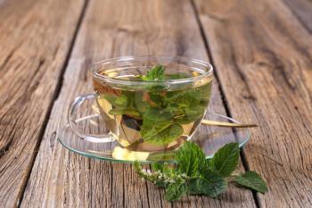 Mint tea made of fresh mint leaves