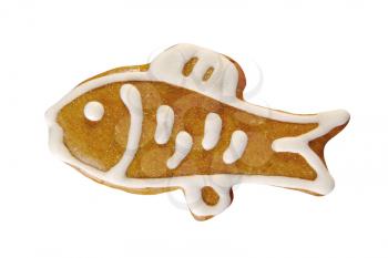 Gingerbread fish decorated with sugar icing
