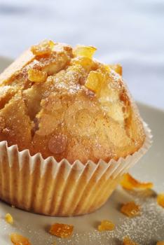 Muffin topped with candied fruit