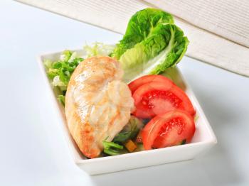 Chicken breast fillet with fresh vegetables