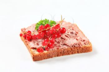 Slice of bread with liver pate