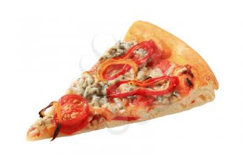 Homemade pizza with blue cheese and sweet pepper 