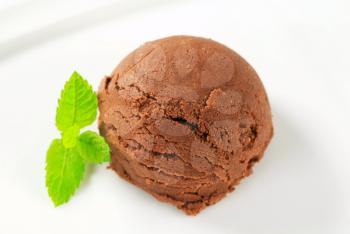Scoop of chocolate ice cream 