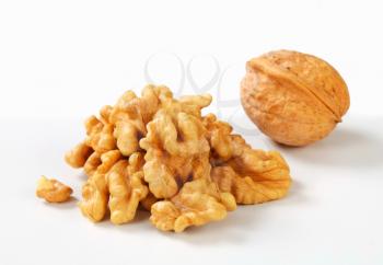 Heap of fresh shelled walnuts