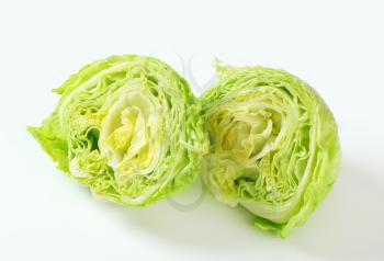Head of ice lettuce, cut in half