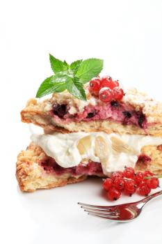 Berry fruit cake with cream - studio